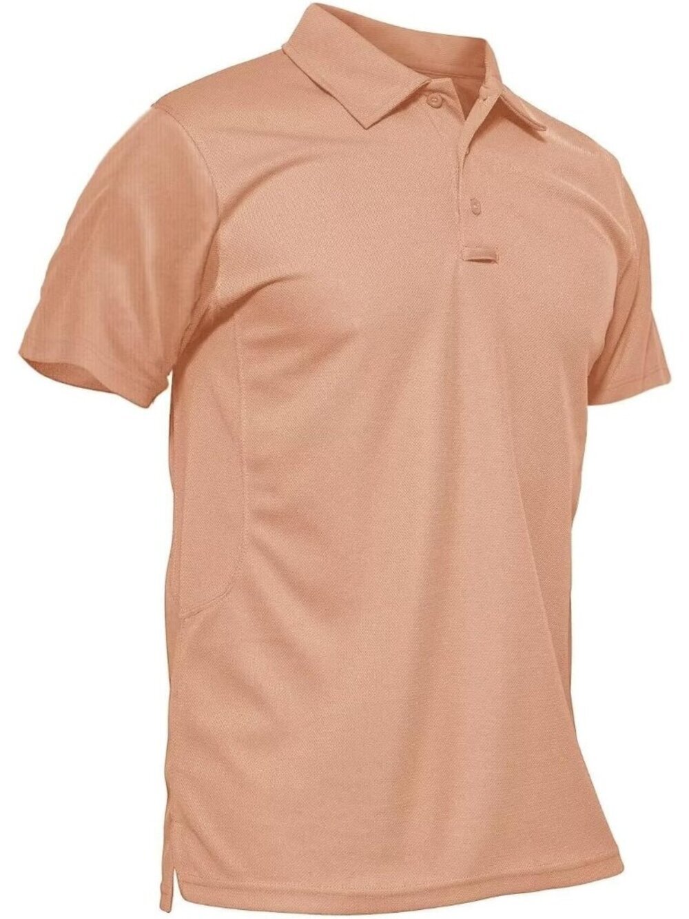 Men #23 Apricot Quick Dry Performance Polo Shirt Short Sleeve Tactical Golf Tees